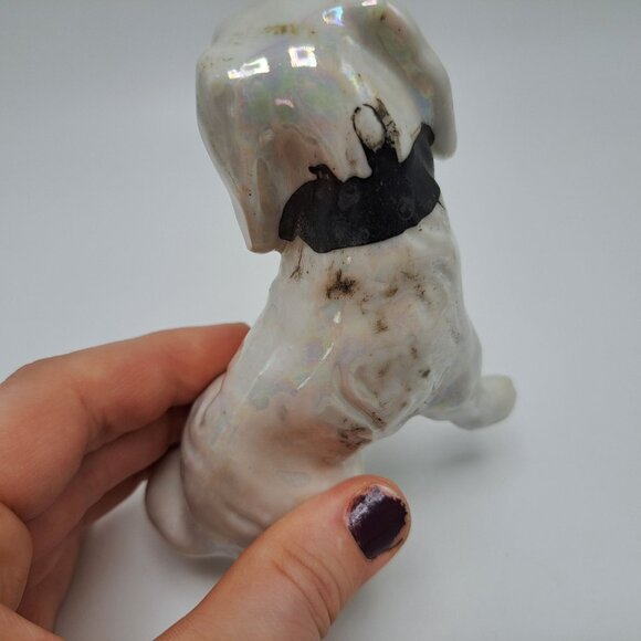 Lusterware Ceramic Dog Figurine Cocker Spaniel White Collectible Vintage - Picture 9 of 16